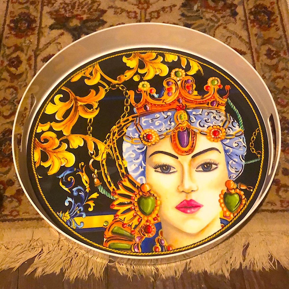 Ornate Goddess Handled Breakfast Tray
